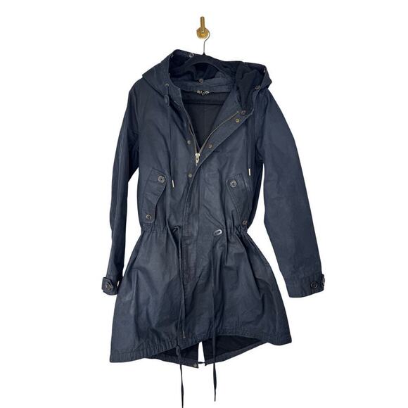 Nicholas K x Free People Byard Trench Coat with Waxed Cotton Size XS Like New - Picture 4 of 16